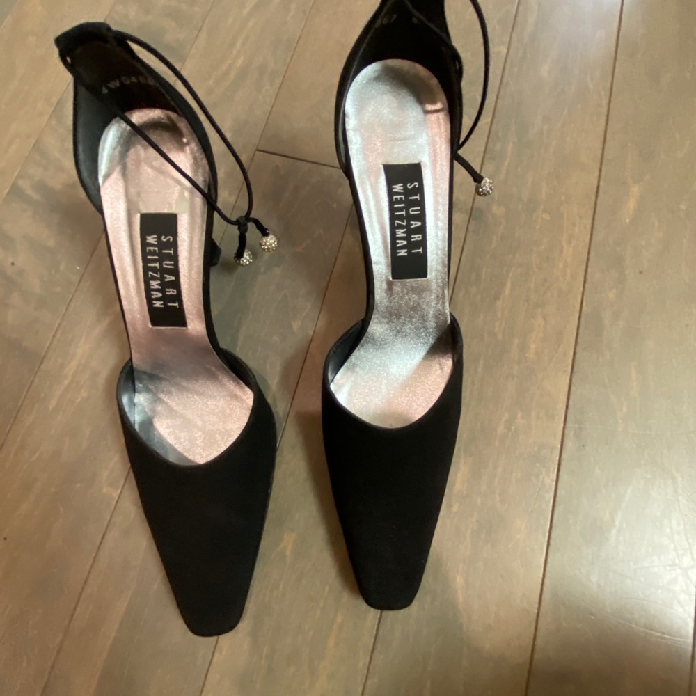 Stuart weitzman vintage rhinestone strap detail